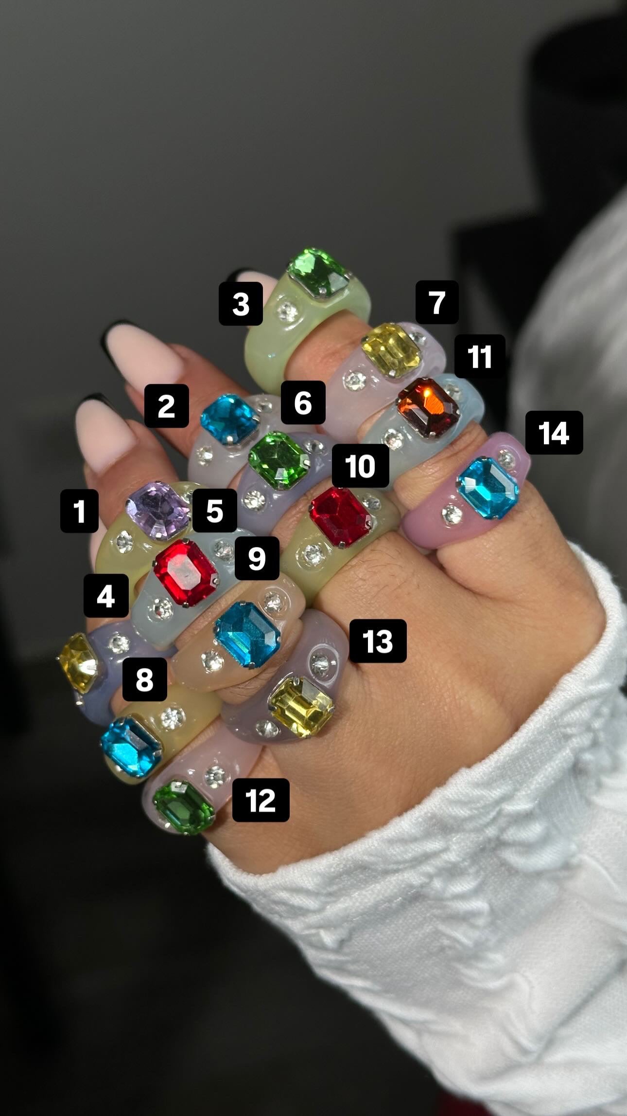 Bague Résine Rétro